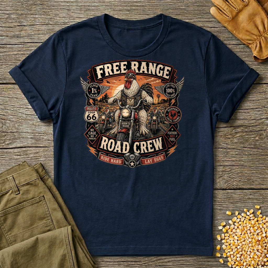 Free Range Road Crew Brahma T-shirt by FeatherPunk