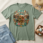 Colorful Farm Festival Easter Egger T-shirt by FeatherPunk