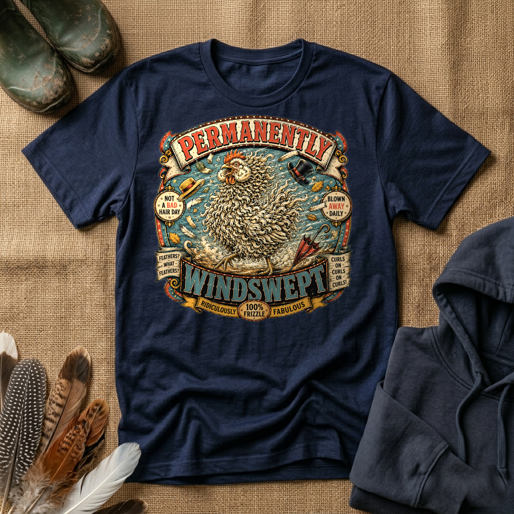 Permanently Windswept Frizzle T-shirt by FeatherPunk
