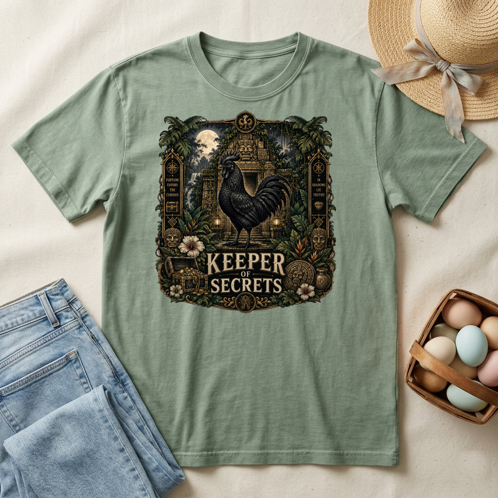 Keeper of Secrets Ayam Cemani T-shirt by FeatherPunk
