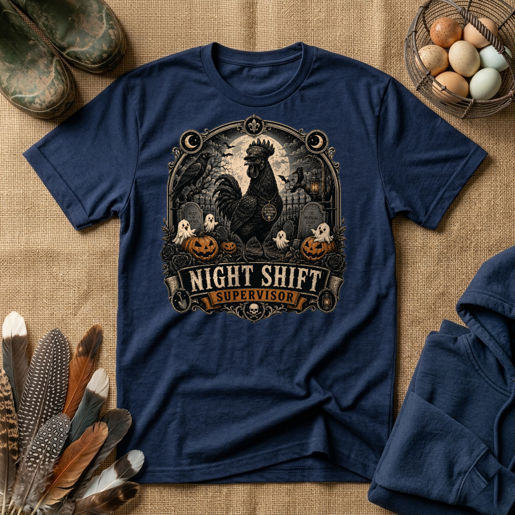 Night Shift Supervisor Ayam Cemani T-shirt by FeatherPunk