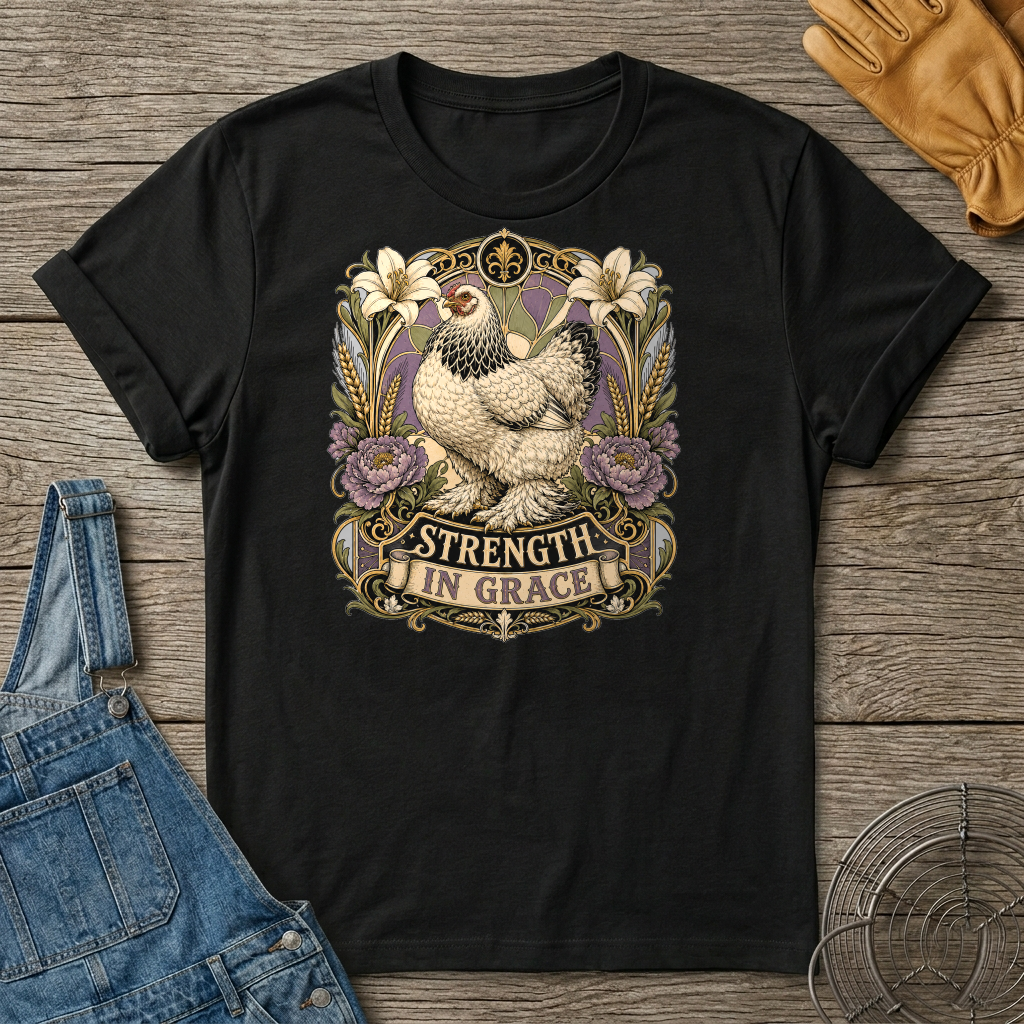 Strength in Grace Brahma Hen T-shirt by FeatherPunk