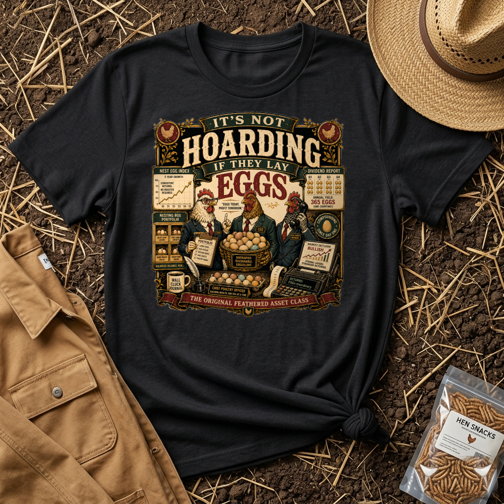 It's Not Hoarding If They Lay Eggs T-shirt by FeatherPunk