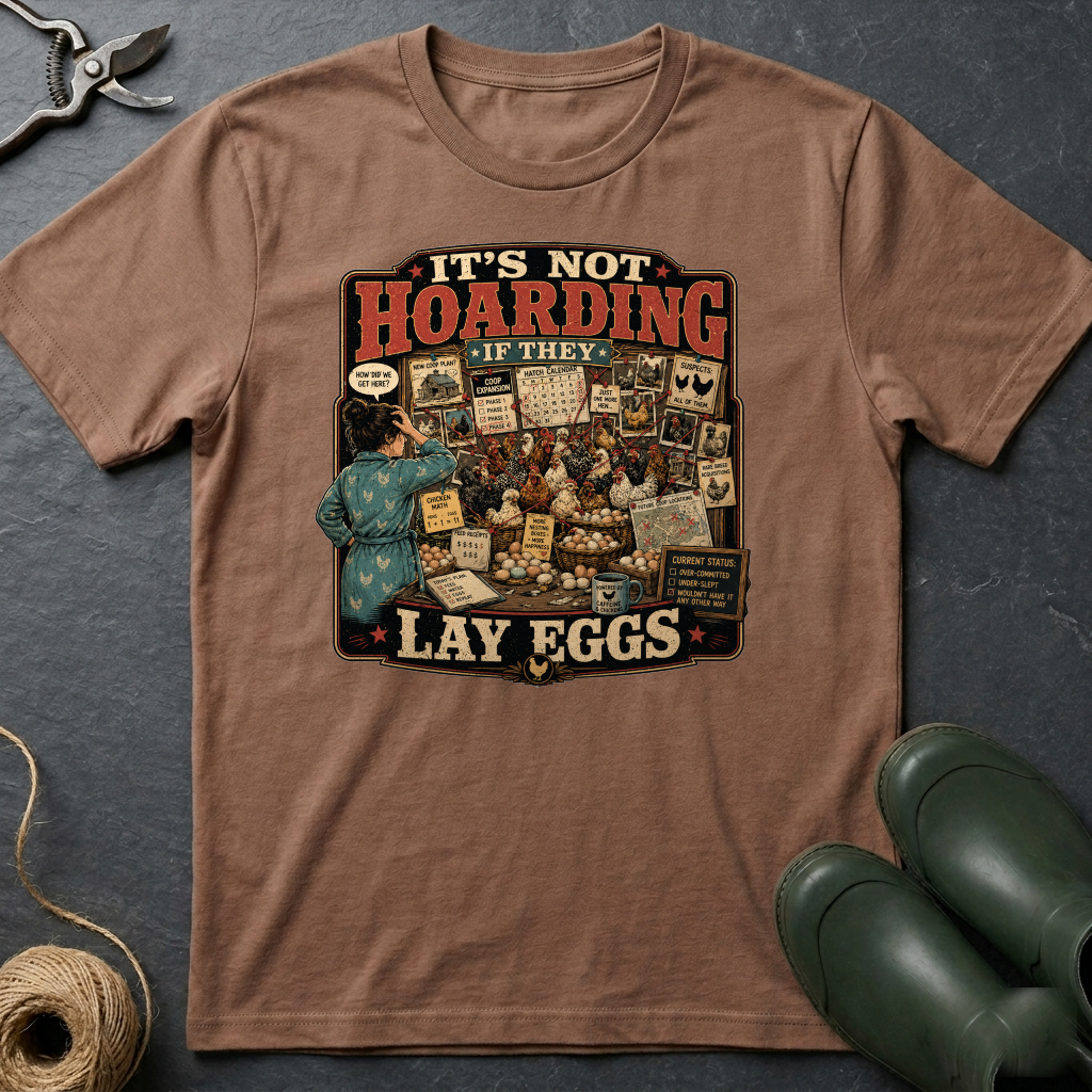 It's Not Hoarding If They Lay Eggs T-shirt by FeatherPunk