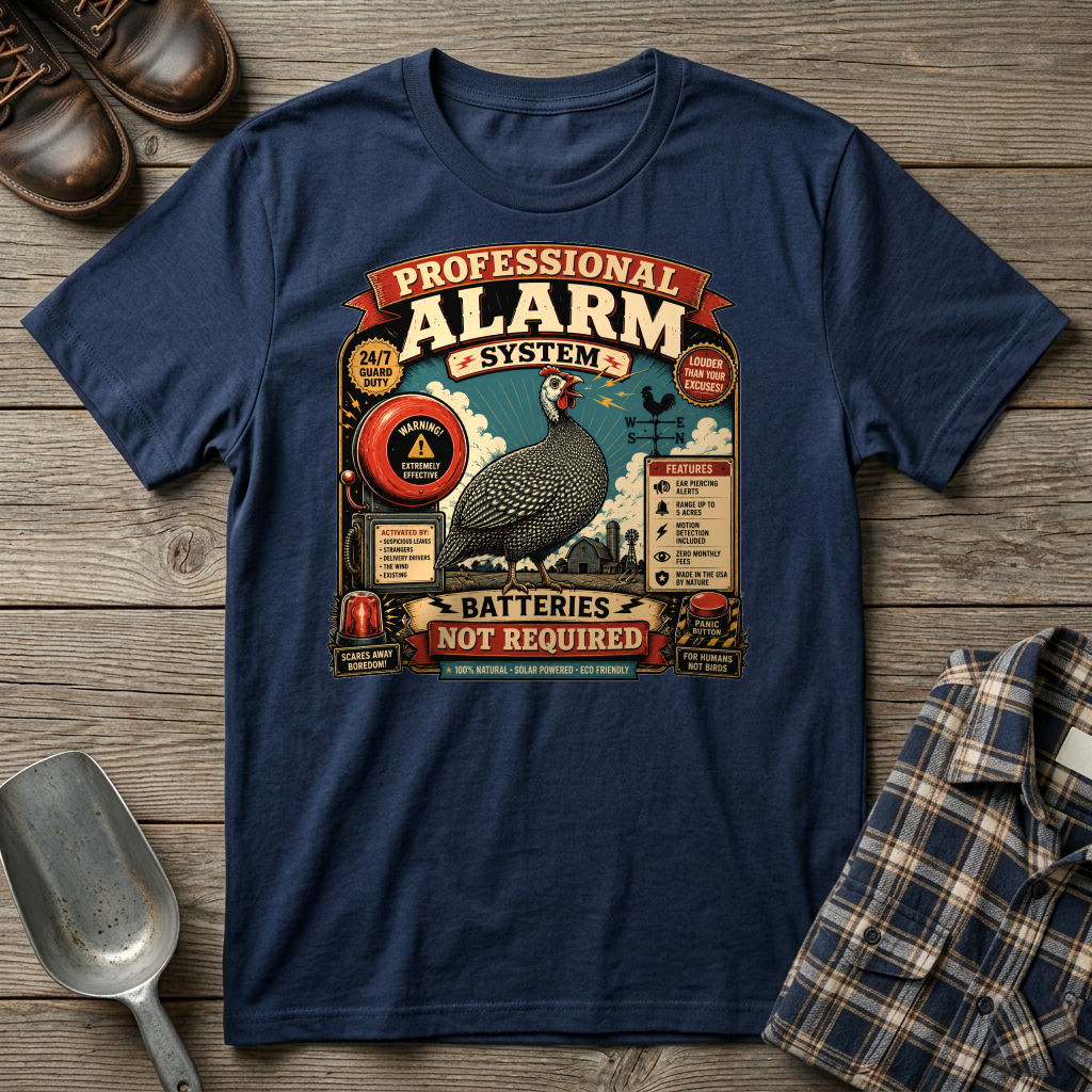 Professional Alarm System Guinea Fowl T-shirt by FeatherPunk