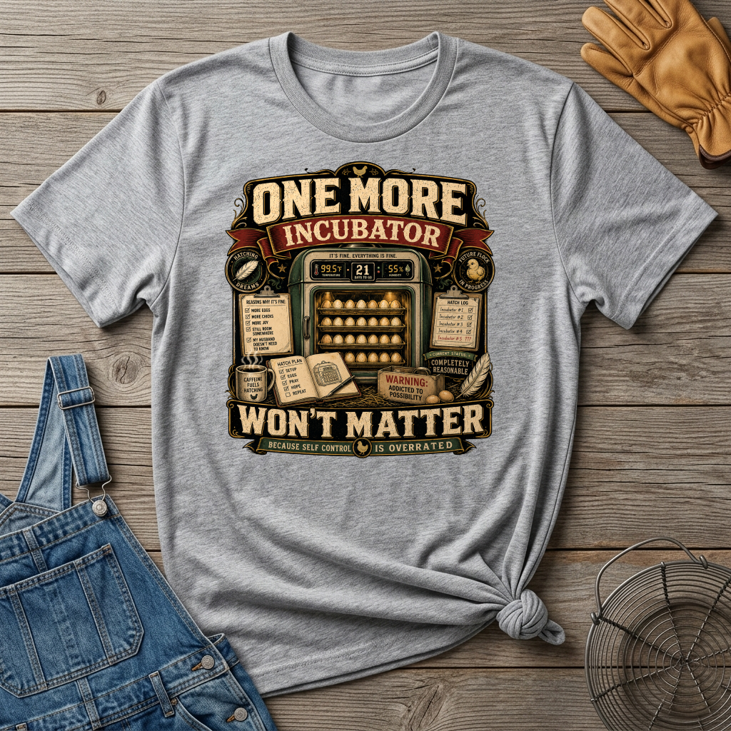 One More Incubator Won't Matter T-shirt by FeatherPunk