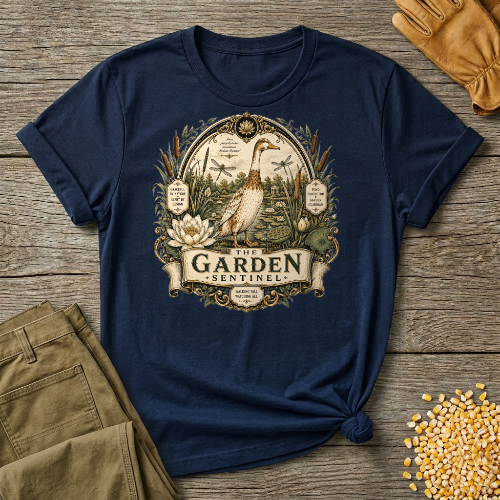 The Garden Sentinel Indian Runner T-shirt by FeatherPunk