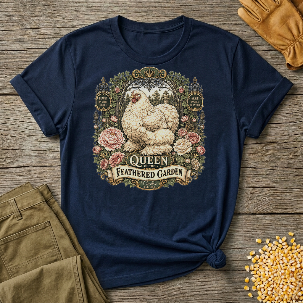 Queen of the Feathered Garden Cochin T-shirt by FeatherPunk