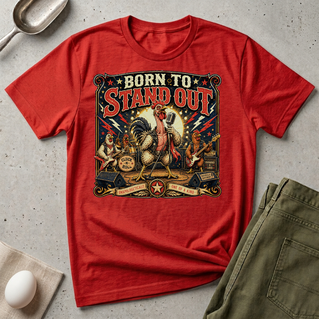 Born to Stand Out Rock Band Naked Neck T-shirt by FeatherPunk