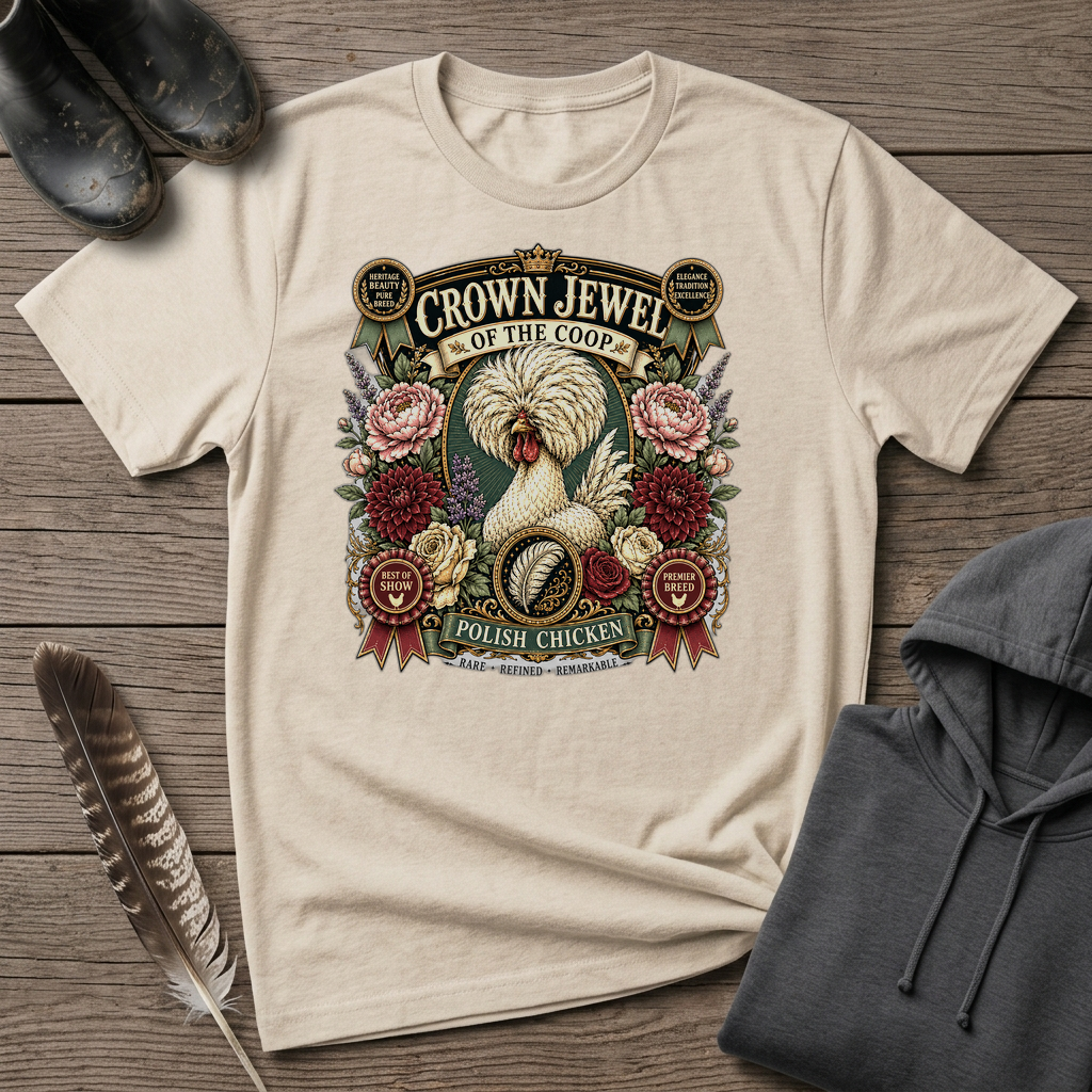 Crown Jewel of the Coop Polish Chicken T-shirt by FeatherPunk