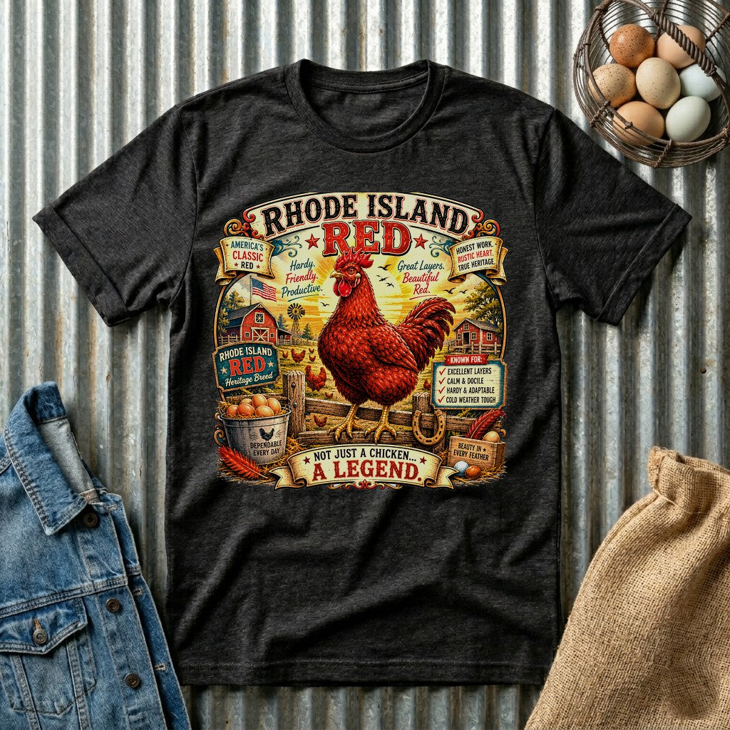 America's Classic Red Rhode Island Red T-shirt by FeatherPunk