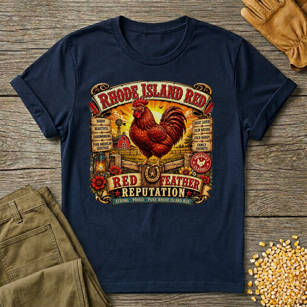 Rhode Island Red Reputation T-shirt by FeatherPunk
