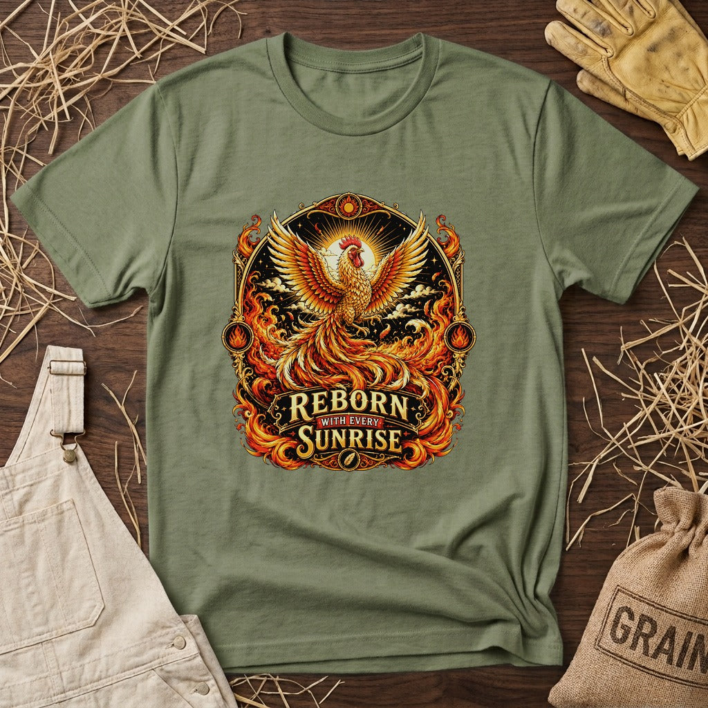 Rise With the Sun Rhode Island Red T-shirt by FeatherPunk