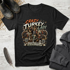 Crazy Turkey Lady Grunge T-shirt by FeatherPunk