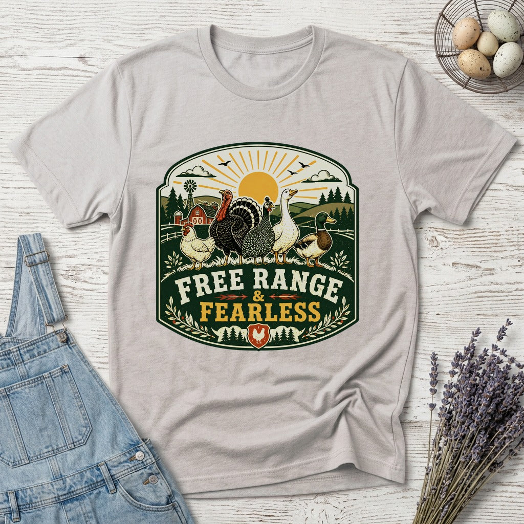 Free Range Fearless Turkey T-shirt by FeatherPunk