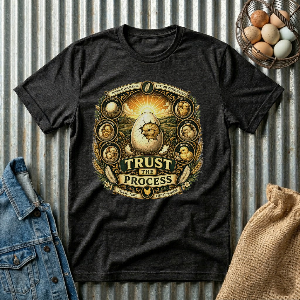 Trust the Process Hatching Emblem T-shirt by FeatherPunk