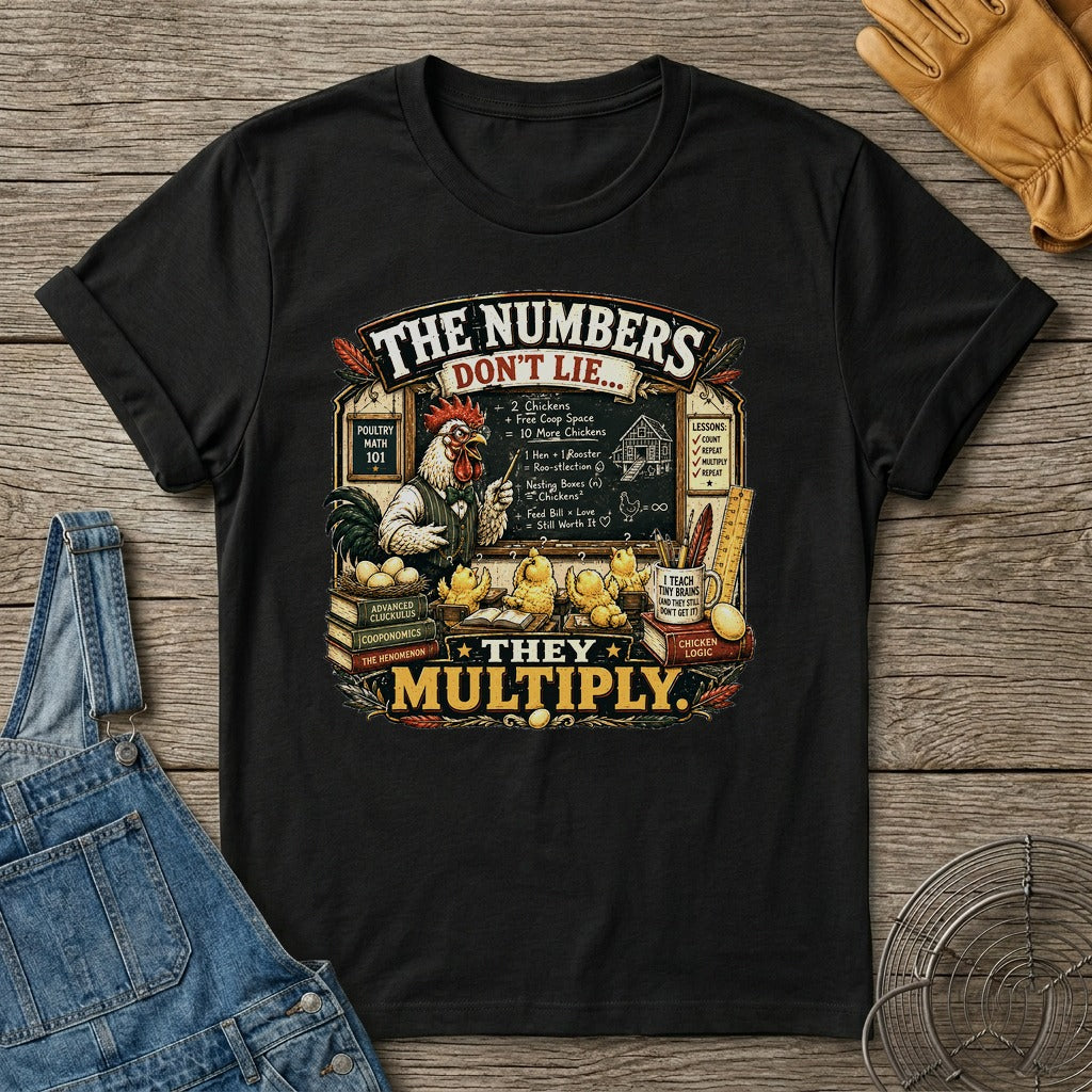 The Numbers Don't Lie They Multiply T-shirt by FeatherPunk