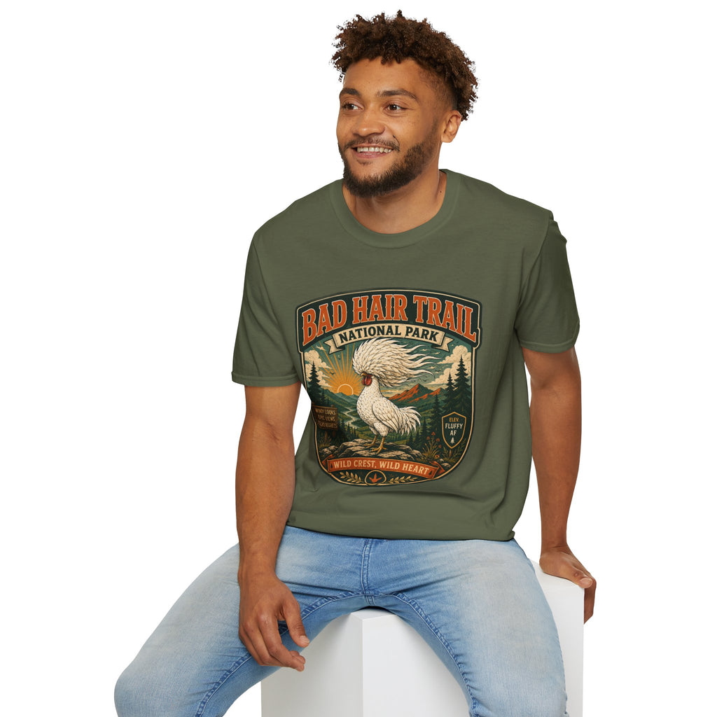 Bad Hair Trail Adventure Badge Polish Chicken T-Shirt