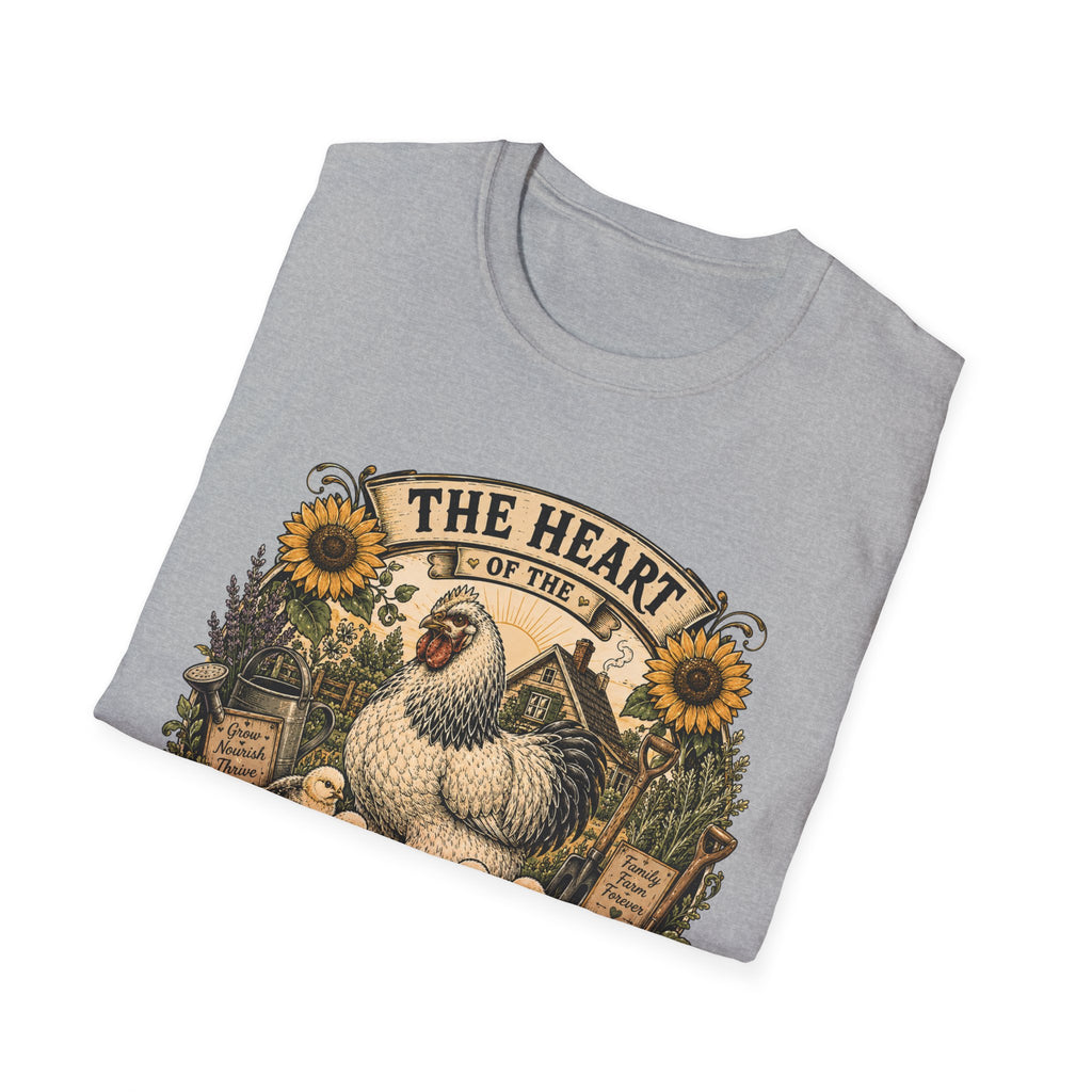 The Heart of the Homestead Brahma T-Shirt — Hen & Chicks Farmhouse Graphic Tee