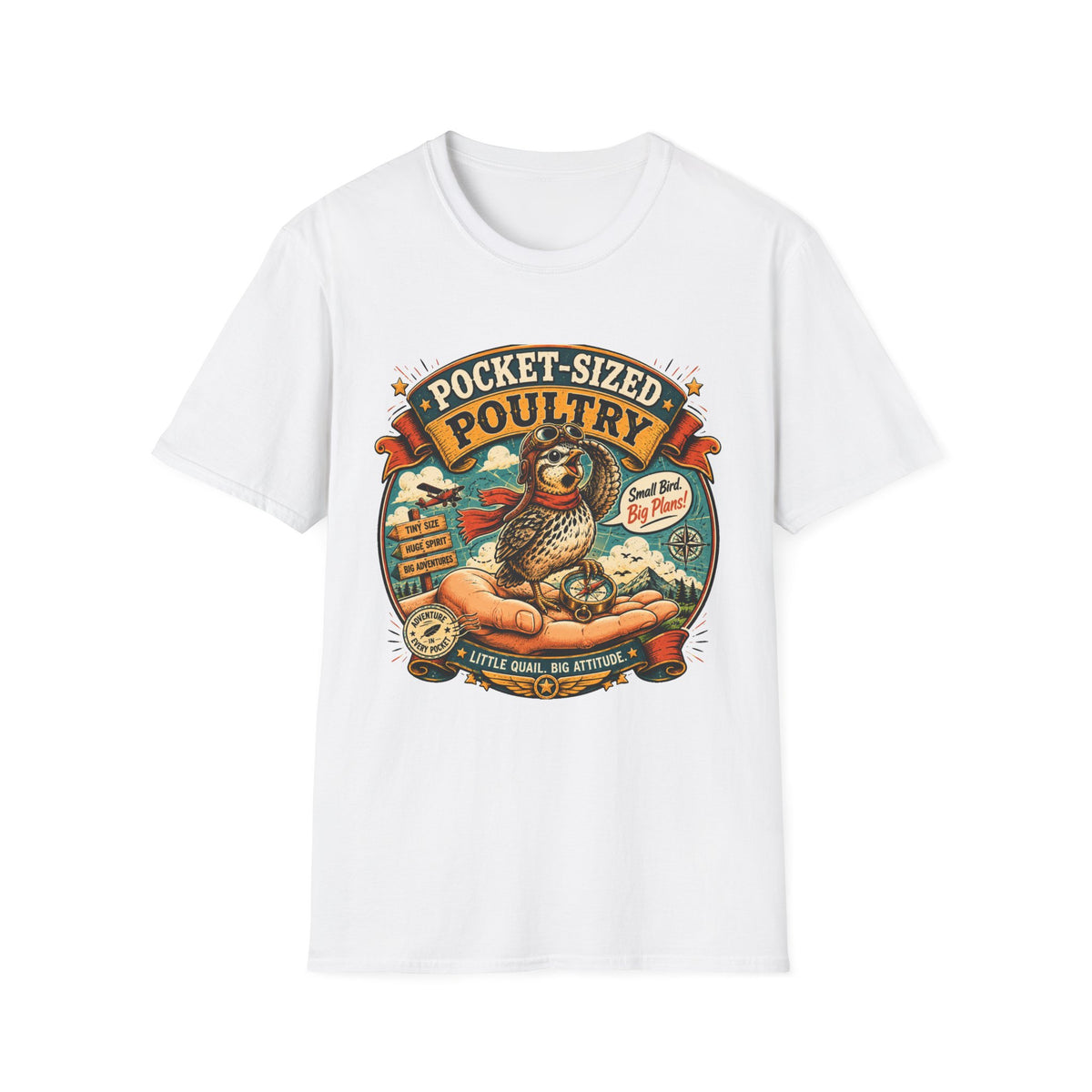 Tiny Quail Adventures T-Shirt — Quail Life Vintage Graphic Comic Tee
