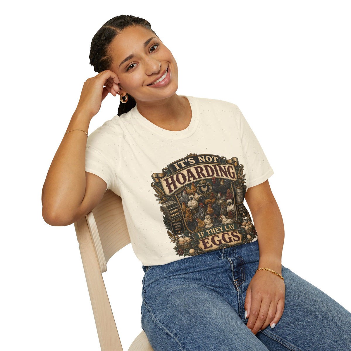 Family Flock Heritage T-Shirt — It's Not Hoarding If They Lay Eggs Tee