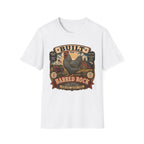 Barred Rock Rooster T-Shirt — "Built the Old Fashioned Way" Farm Vintage Tee