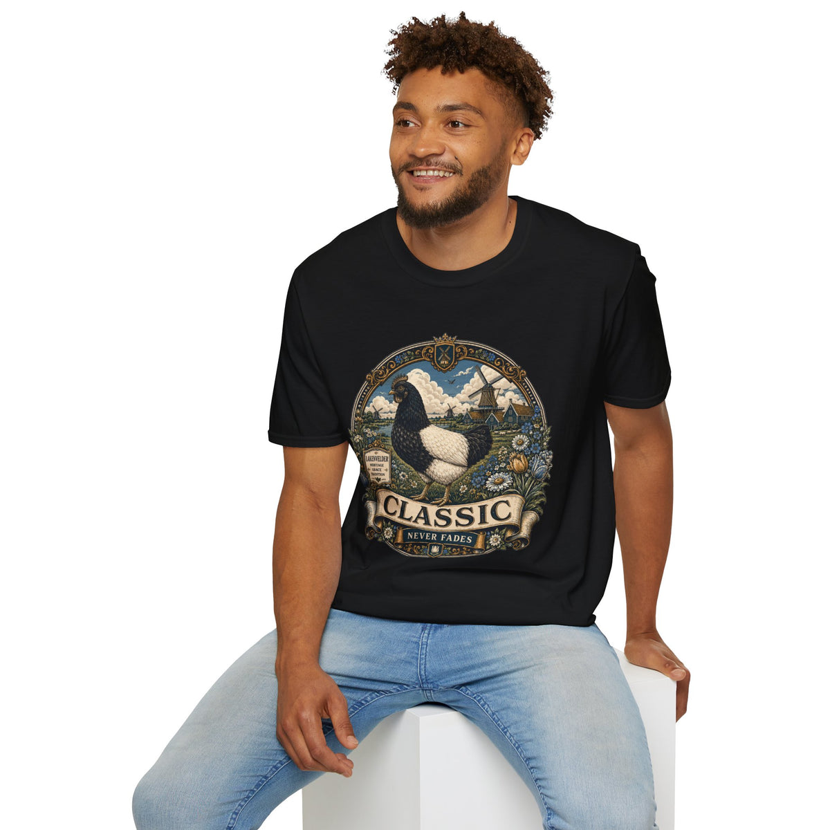 Lakenvelder Heritage Badge T-Shirt — Classic Never Fades Rooster Tee