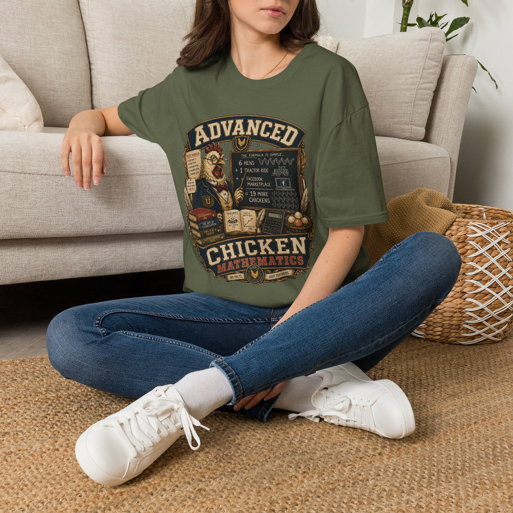 Advanced Chicken Mathematics T-Shirt — 19 More Chickens Formula Tee