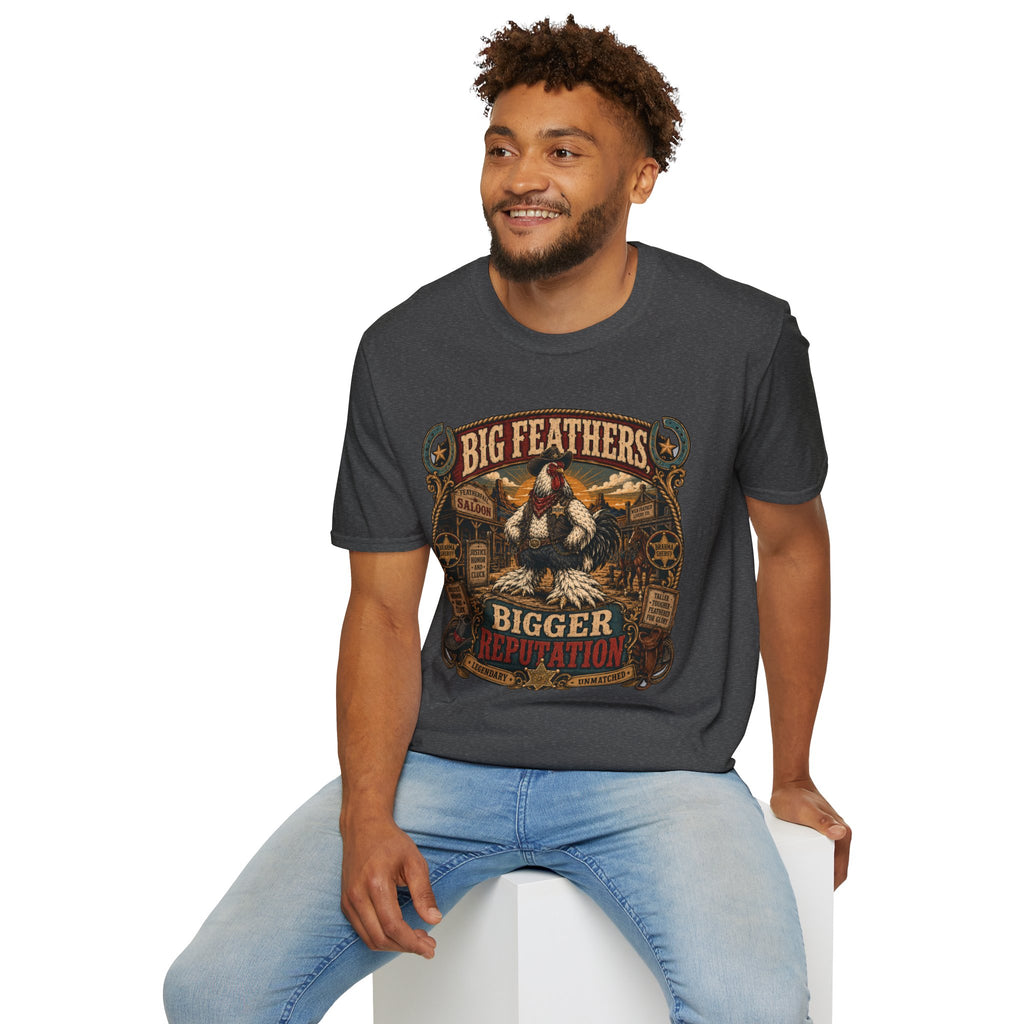 Big Feathers, Bigger Reputation Brahma T-Shirt — Bold Rooster Graphic Tee