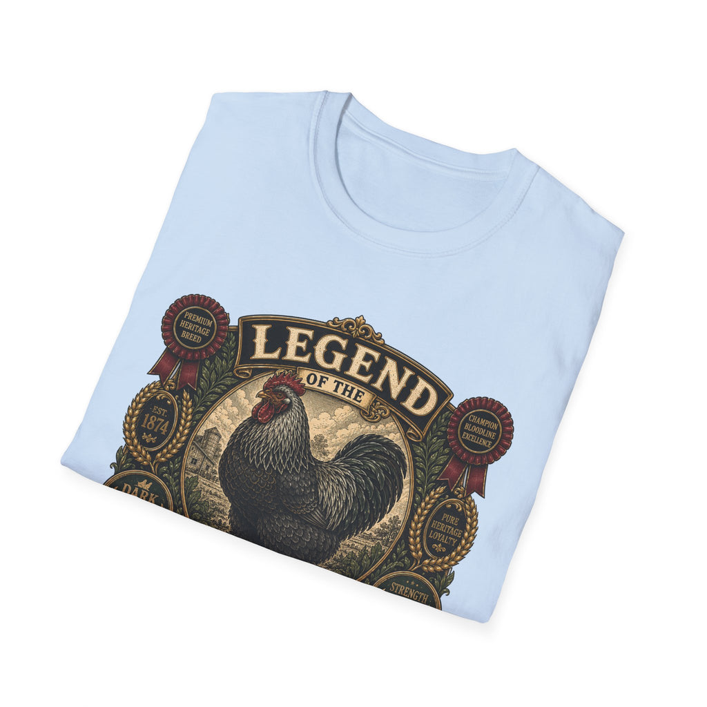 Legend of the Barnyard Dark Brahma T-Shirt — Vintage Rooster Label Tee