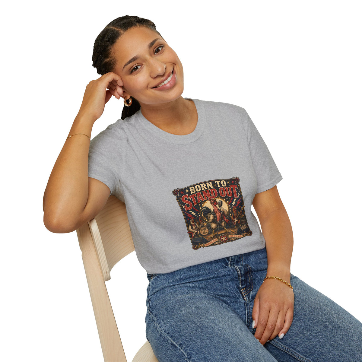 Less Feathers, More Attitude T-Shirt — Naked Neck Rooster Tee