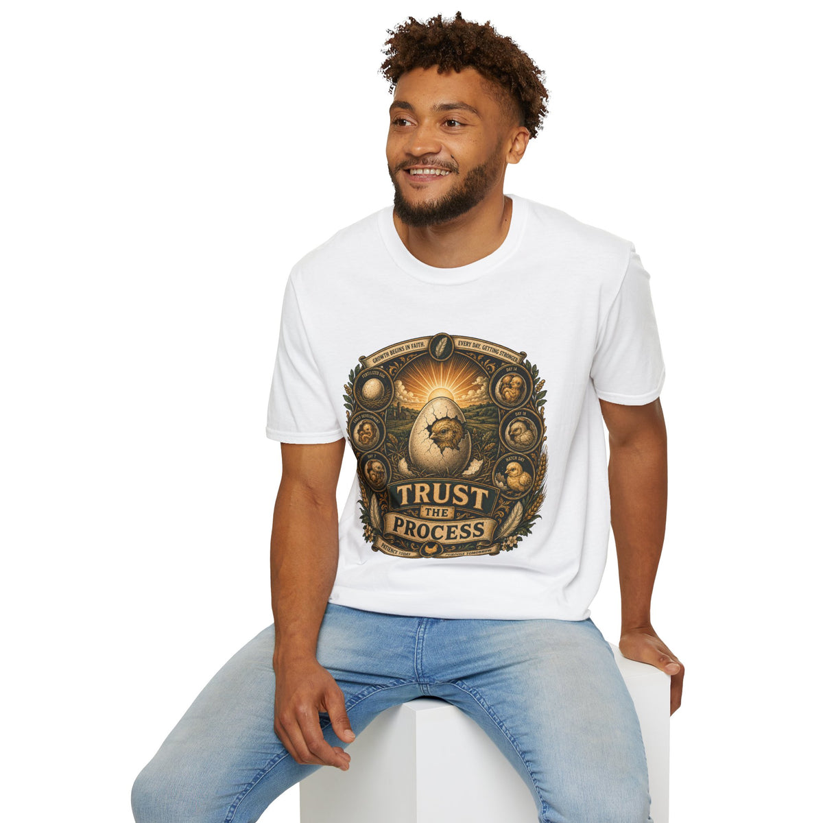 Trust the Process Hatching Emblem T-Shirt — Good Things Take Time Tee