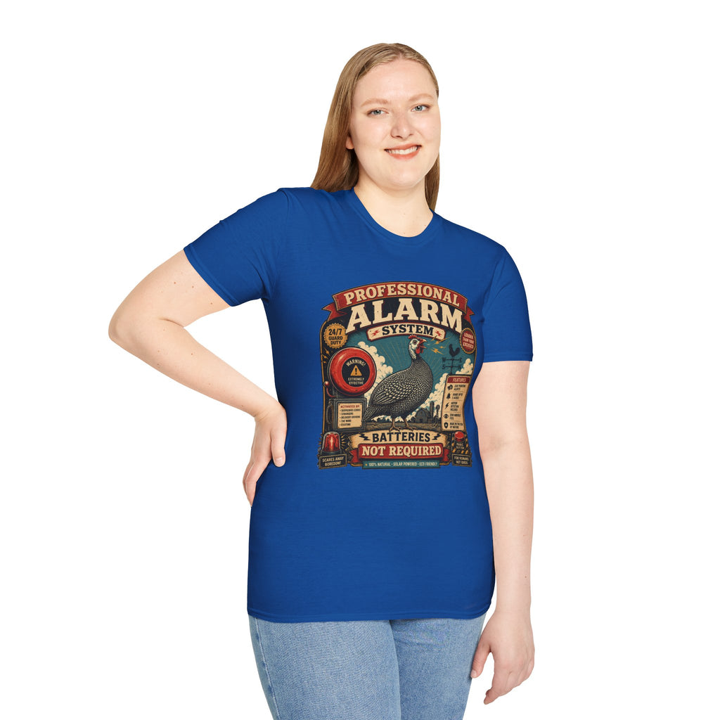 Professional Alarm System Guinea Fowl T-Shirt — Batteries Not Required Tee