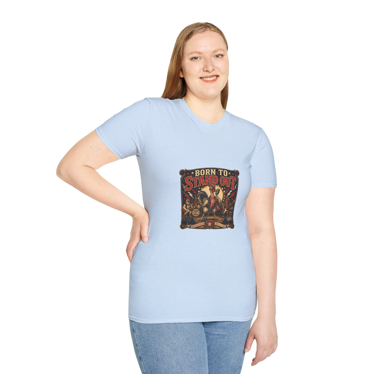 Less Feathers, More Attitude T-Shirt — Naked Neck Rooster Tee