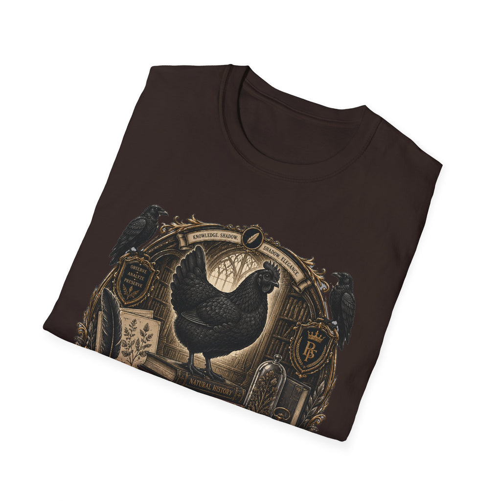 The Black Feather Society Ayam Cemani T-Shirt — Vintage Emblem Rooster Tee