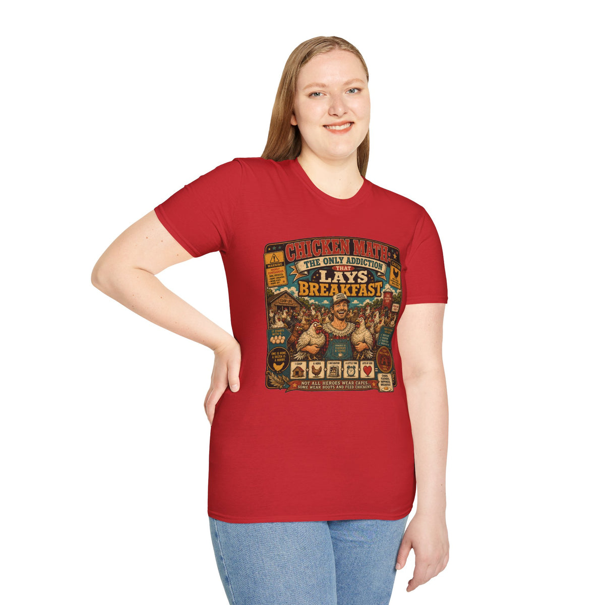 The Only Addiction That Lays Breakfast  —  Not All Heroes Wear Capes T-Shirt Tee
