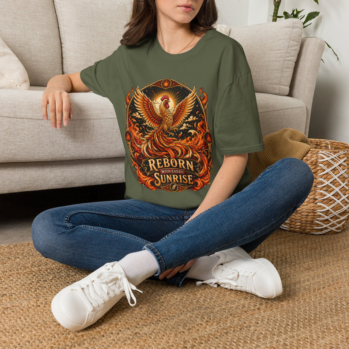 Rise With the Sun Rhode Island Red T-Shirt — Phoenix Rooster Tee