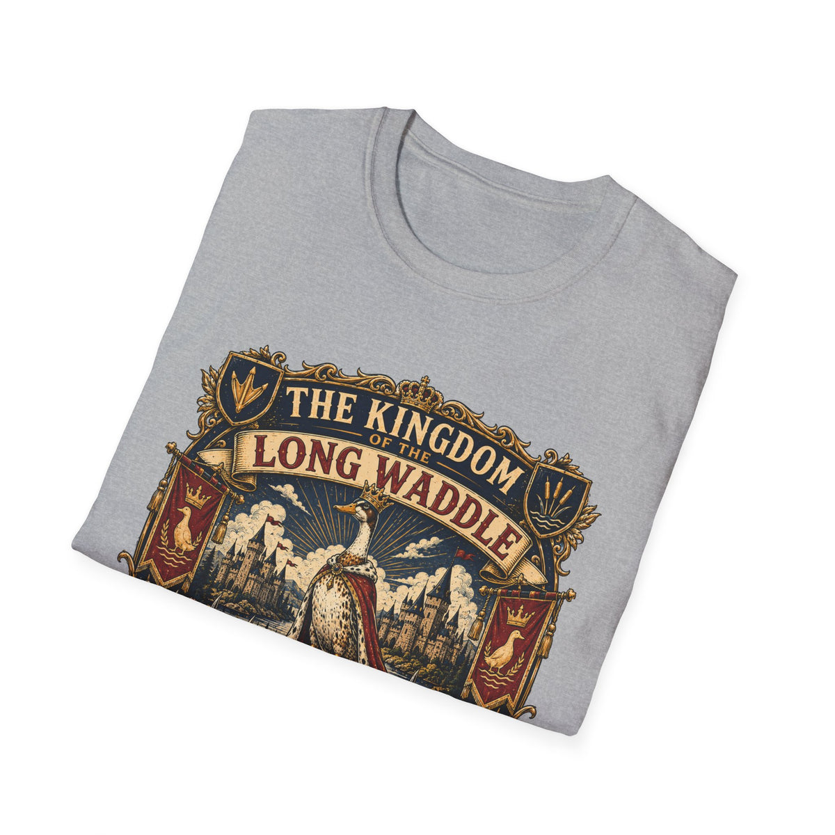 The Kingdom of the Long Waddle T-Shirt — Indian Runner Duck Crest Tee