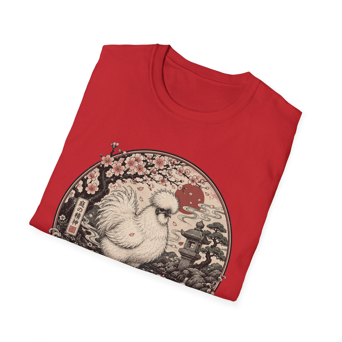 Blossom Garden Silkie T-Shirt — Japanese Woodblock Hen Tee