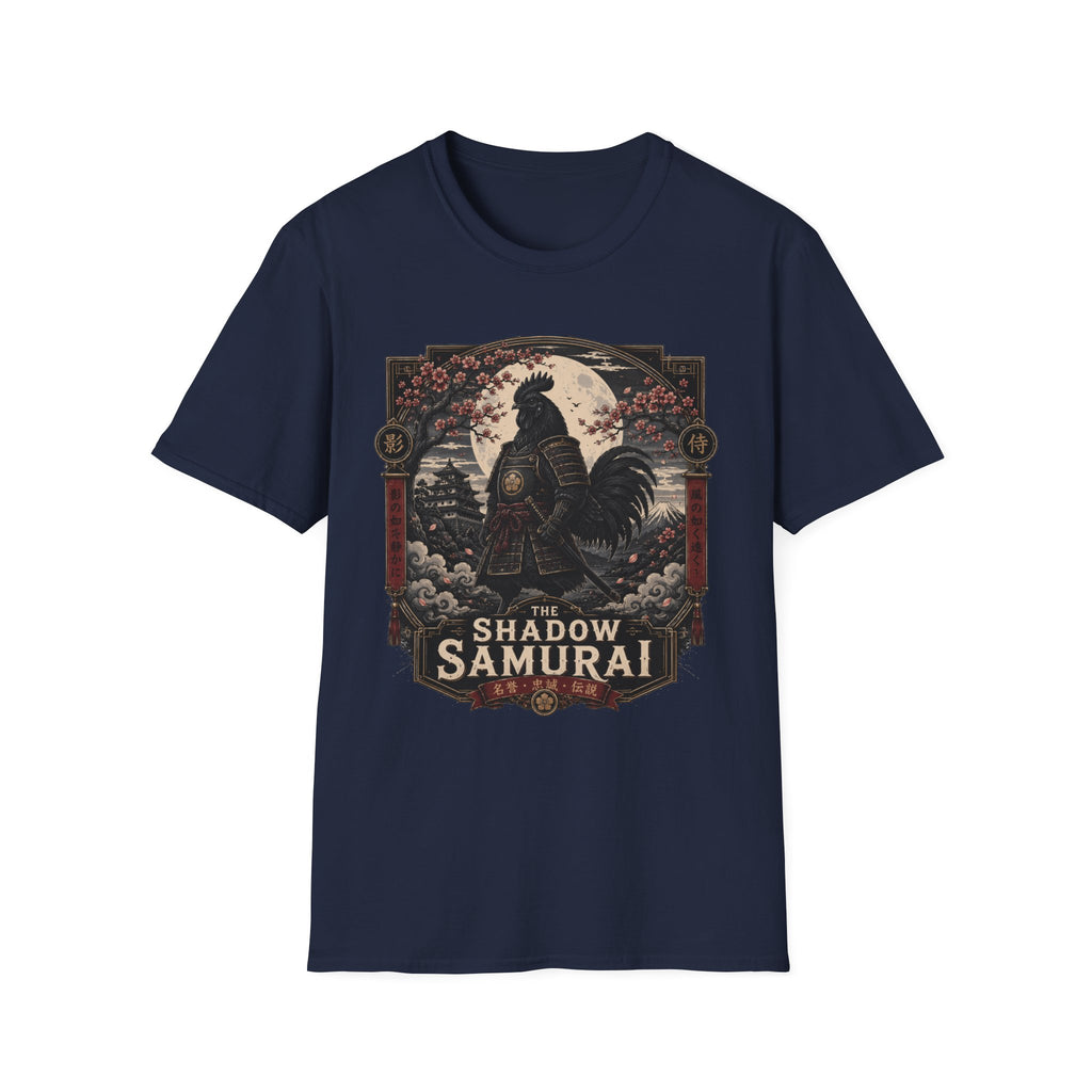 Shadow Samurai Ayam Cemani T-Shirt — Moonrise Warrior Rooster Tee