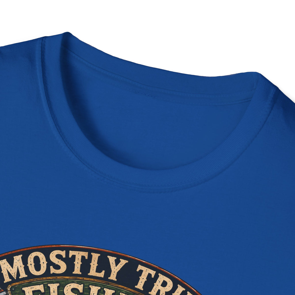 Fishing T-Shirt — "Mostly True Fishing Stories" Vintage Outdoor Tee