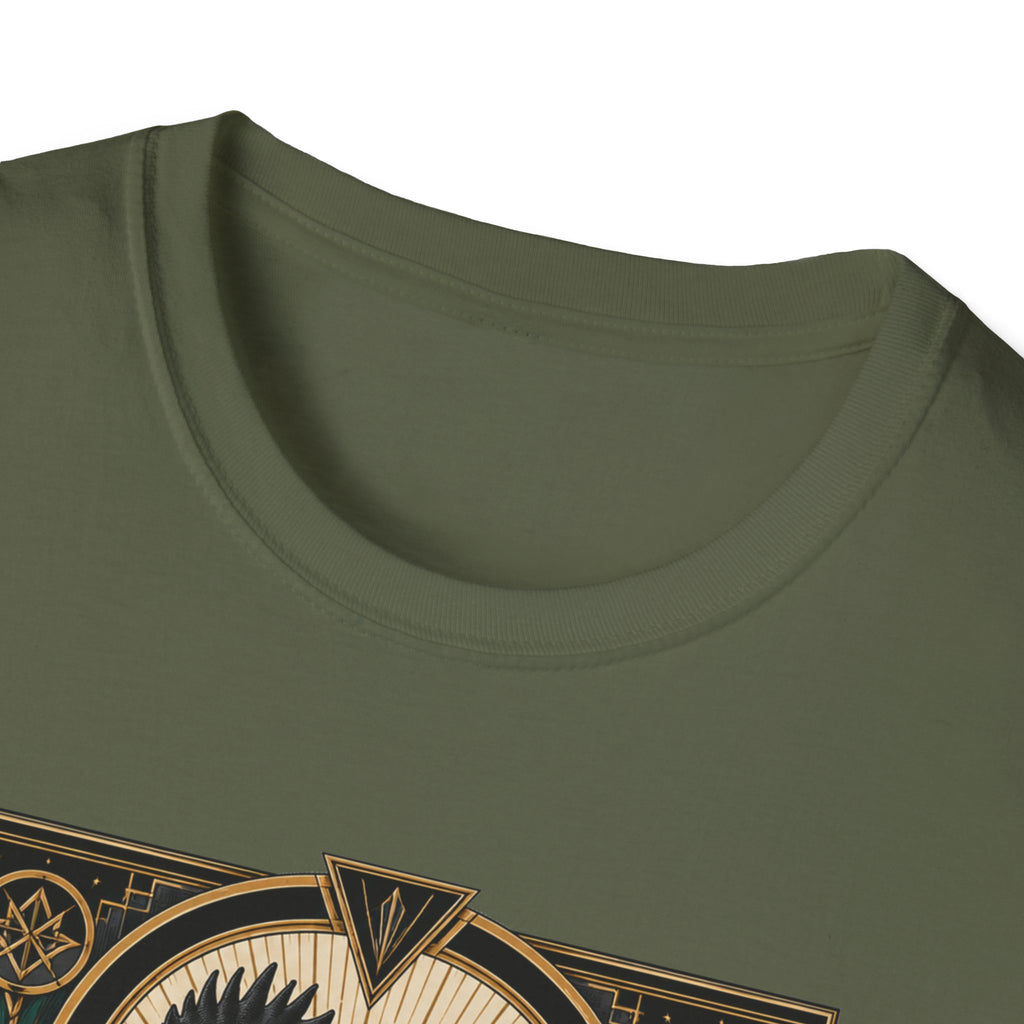 The Black Crown Ayam Cemani T-Shirt — Art Deco Rooster Graphic Tee