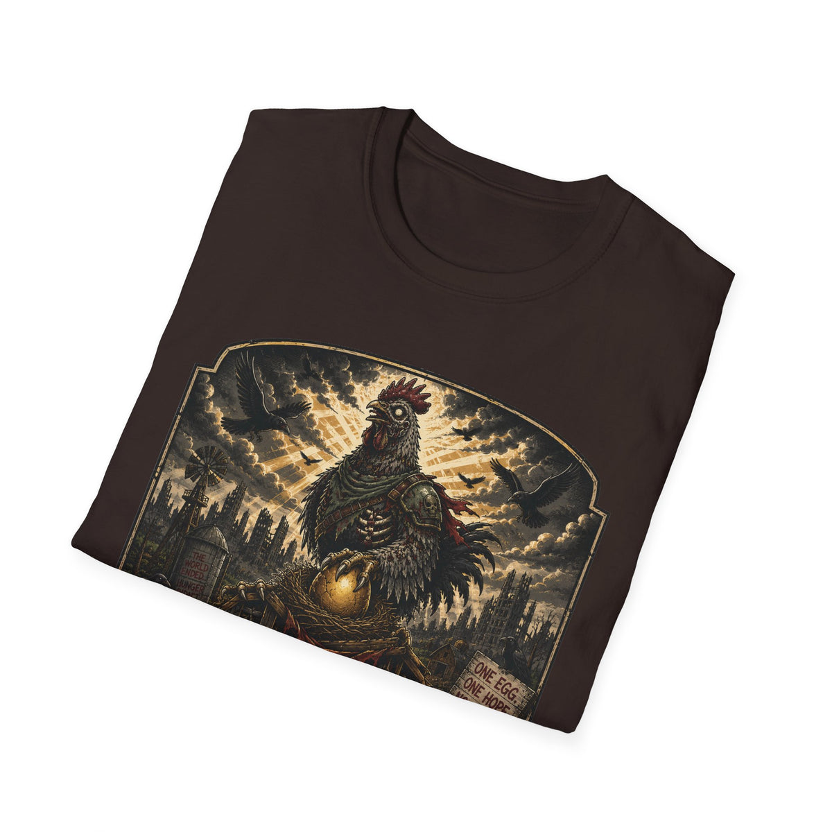 Protect the Last Egg T-Shirt — Undead Guardian Hen Zombie Chicken Tee