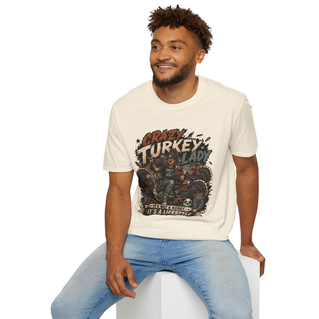 Crazy Turkey Lady Grunge Tee — Turkeys Before People