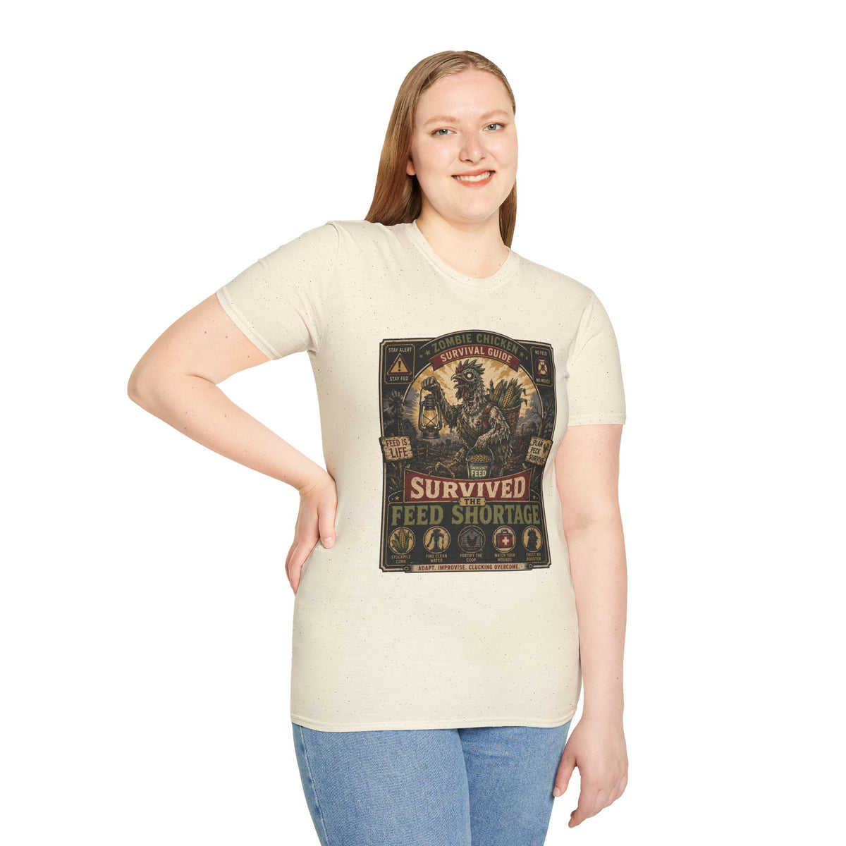 Zombie Chicken Survival Guide T-Shirt — Funny Flock Apocalypse Tee