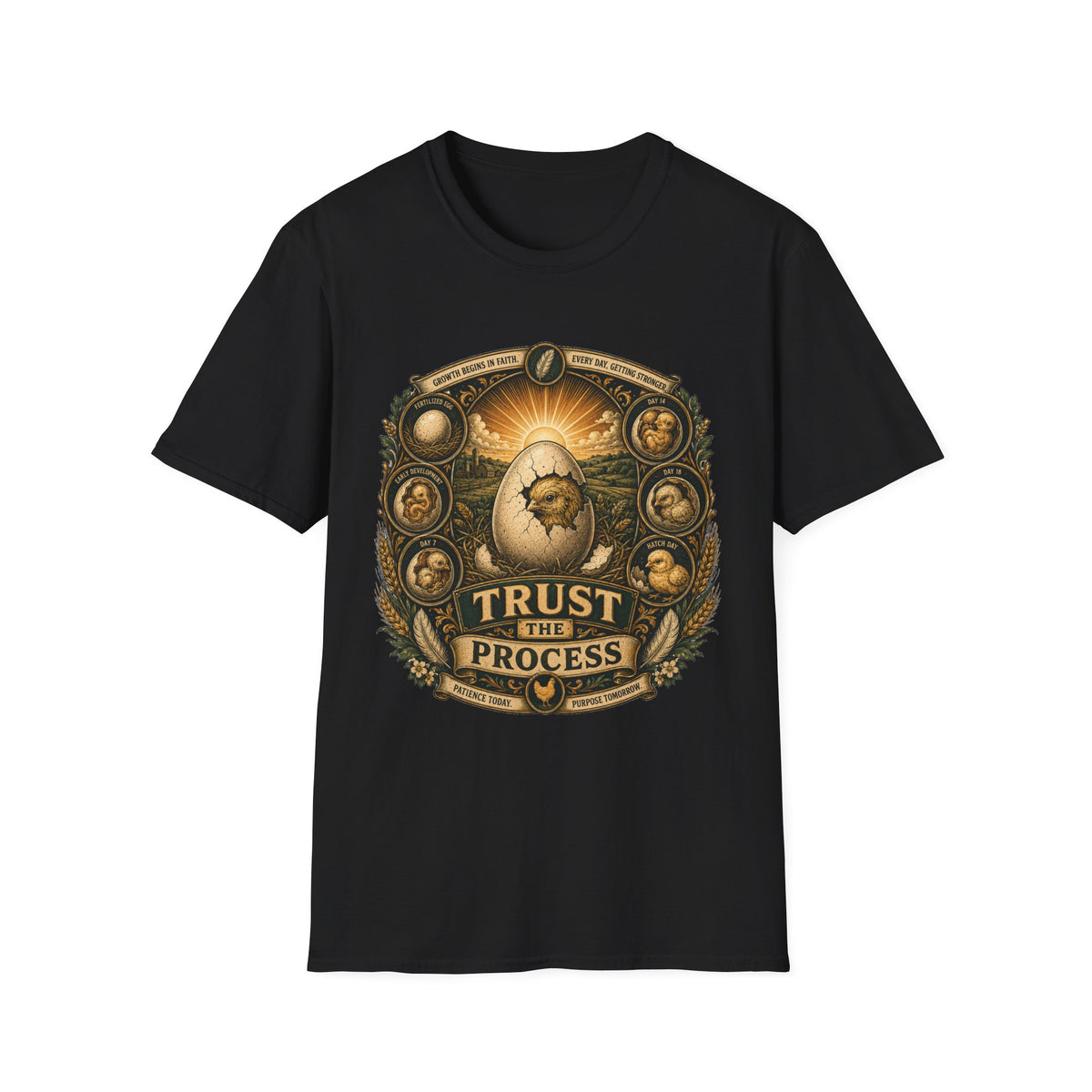 Trust the Process Hatching Emblem T-Shirt — Good Things Take Time Tee