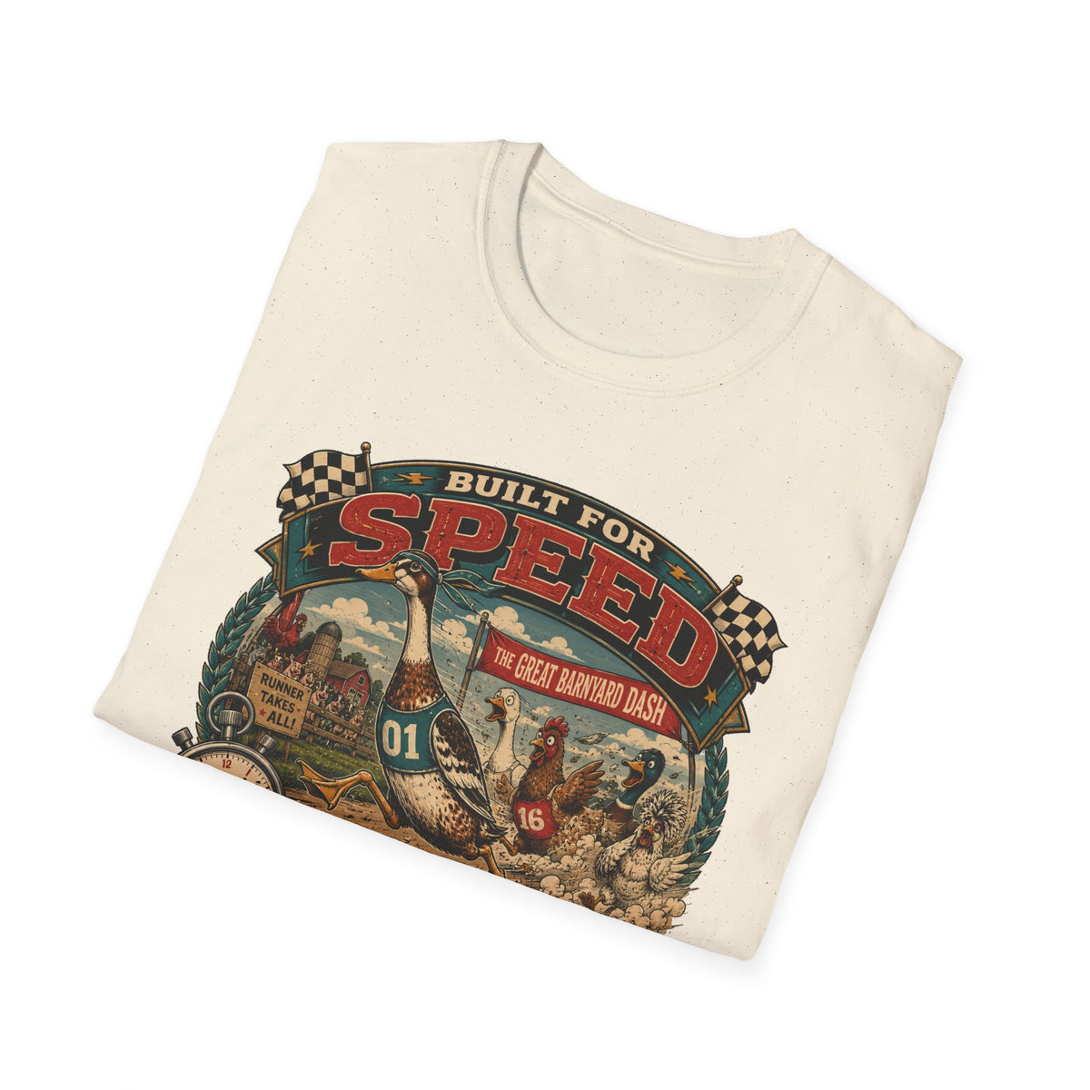 Built for Speed Barnyard Dash Indian Runner T-Shirt — Designed for Chaos Tee