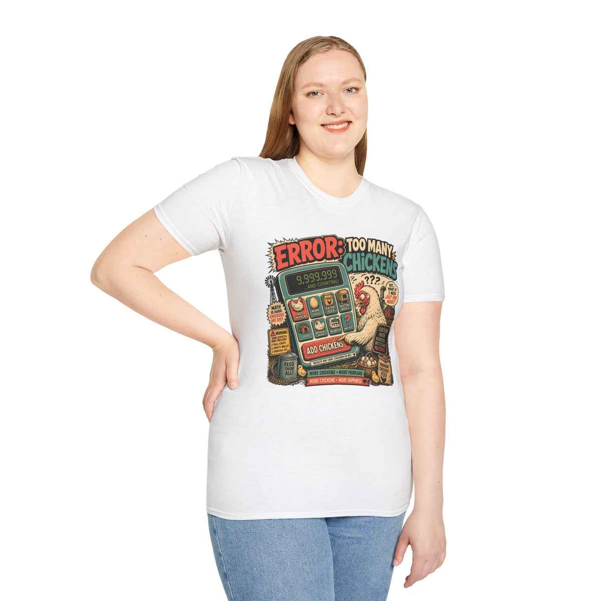 Too Many Chickens Error T-Shirt — Chicken Math Calculator Tee