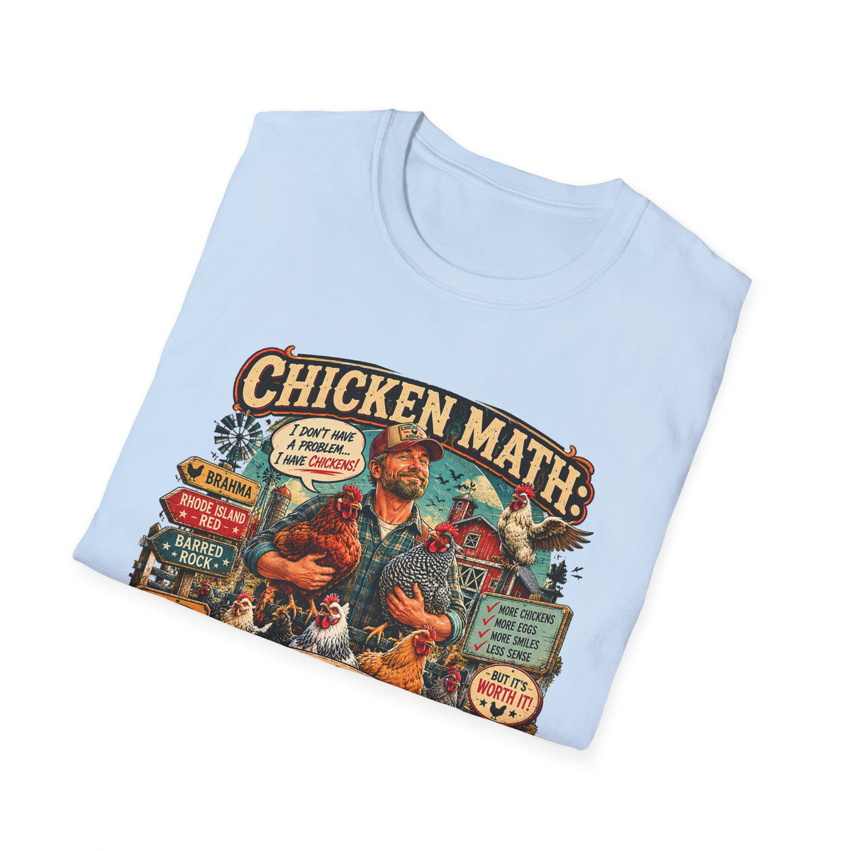 The Only Addiction That Lays Breakfast T-Shirt — Chicken Math Graphic Tee