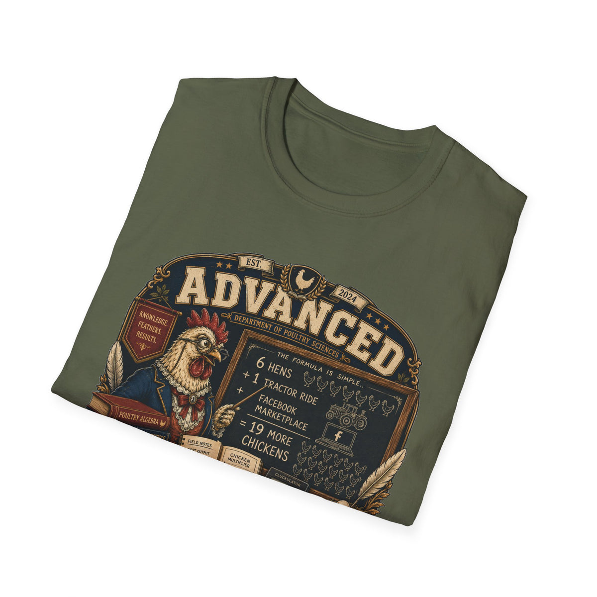 Department of Poultry Sciences T-Shirt — Chicken Math Formula Tee